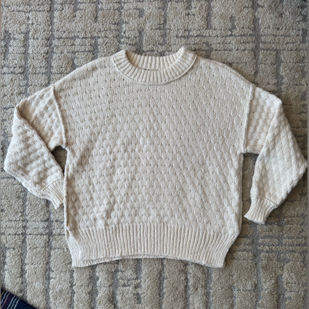 Cozy Cream Aerie Cotton Blend Sweater - Picture 9 of 15